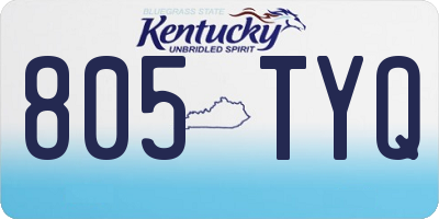 KY license plate 805TYQ