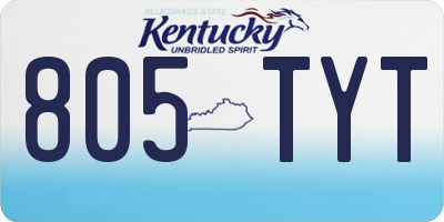 KY license plate 805TYT