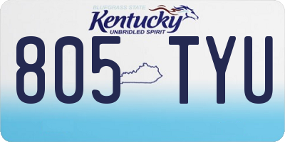 KY license plate 805TYU