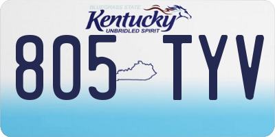 KY license plate 805TYV
