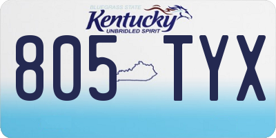 KY license plate 805TYX