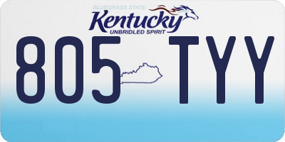 KY license plate 805TYY