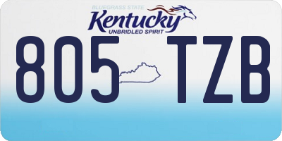 KY license plate 805TZB