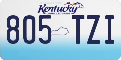 KY license plate 805TZI