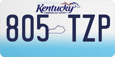 KY license plate 805TZP