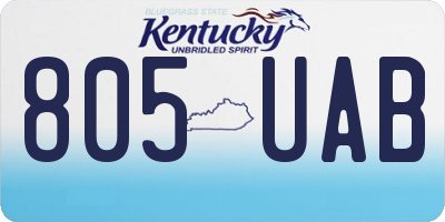 KY license plate 805UAB