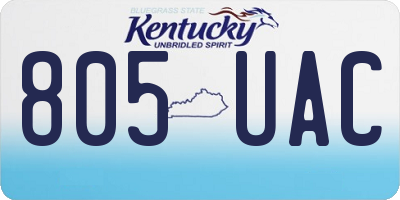 KY license plate 805UAC
