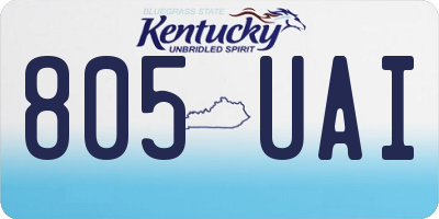 KY license plate 805UAI