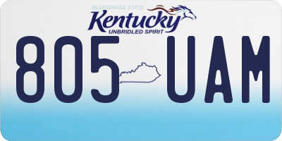 KY license plate 805UAM