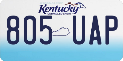 KY license plate 805UAP
