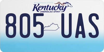KY license plate 805UAS