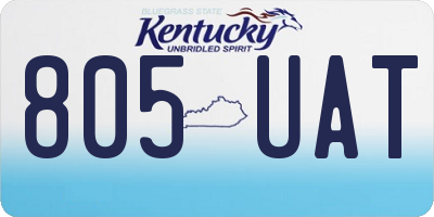 KY license plate 805UAT