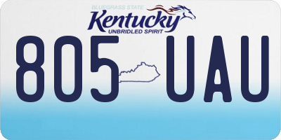 KY license plate 805UAU