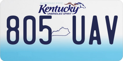KY license plate 805UAV