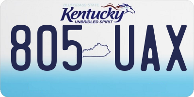 KY license plate 805UAX