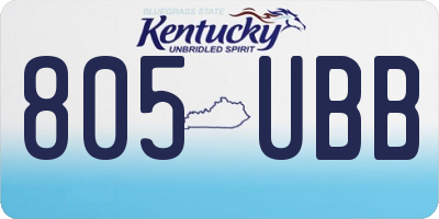 KY license plate 805UBB