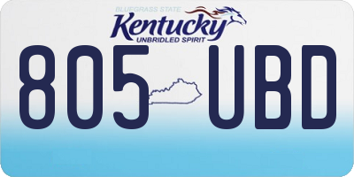 KY license plate 805UBD