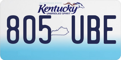 KY license plate 805UBE
