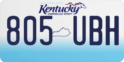 KY license plate 805UBH