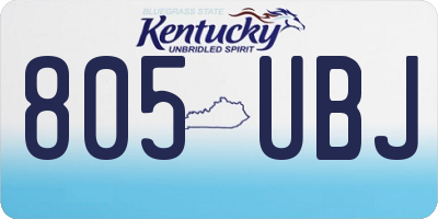 KY license plate 805UBJ