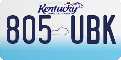 KY license plate 805UBK