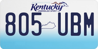 KY license plate 805UBM