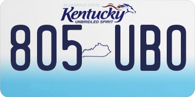 KY license plate 805UBO