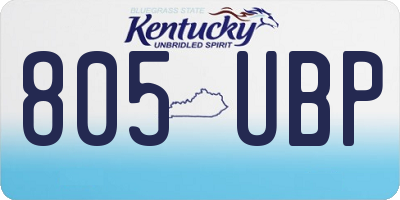 KY license plate 805UBP