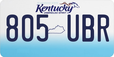 KY license plate 805UBR