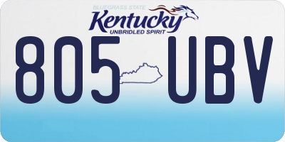 KY license plate 805UBV