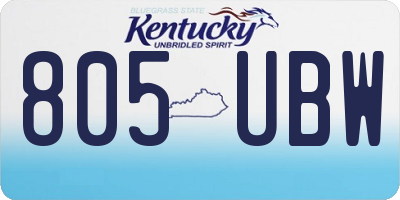 KY license plate 805UBW