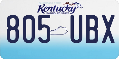 KY license plate 805UBX