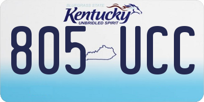 KY license plate 805UCC