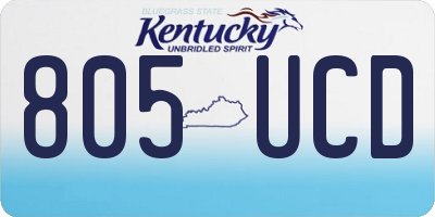 KY license plate 805UCD