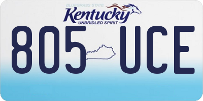 KY license plate 805UCE