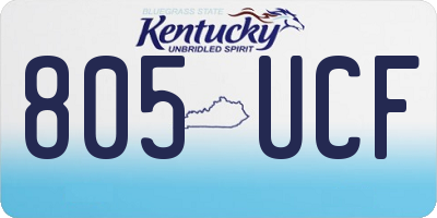KY license plate 805UCF