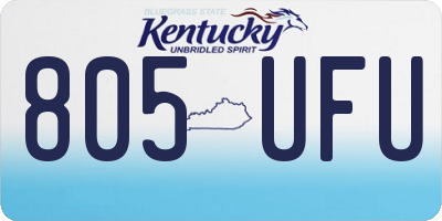 KY license plate 805UFU