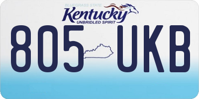 KY license plate 805UKB