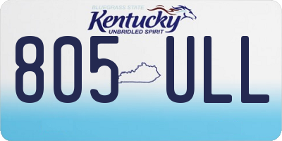 KY license plate 805ULL