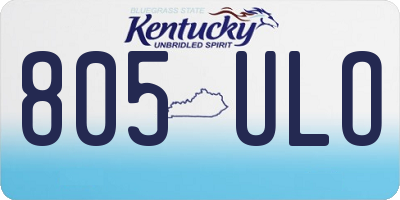 KY license plate 805ULO