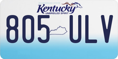 KY license plate 805ULV