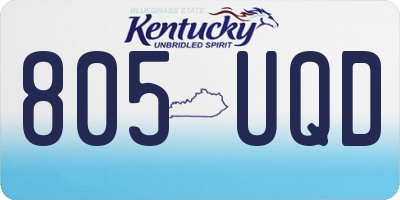 KY license plate 805UQD