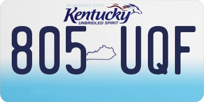 KY license plate 805UQF