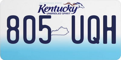 KY license plate 805UQH