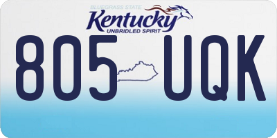 KY license plate 805UQK
