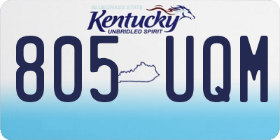 KY license plate 805UQM