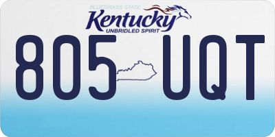KY license plate 805UQT