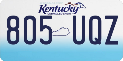 KY license plate 805UQZ