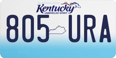 KY license plate 805URA