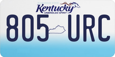 KY license plate 805URC